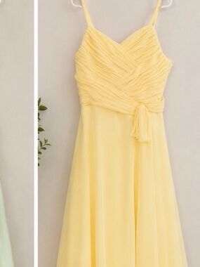 Sunlit Chiffon V-Neck Spaghetti-Strap Maxi Dress - Yellow